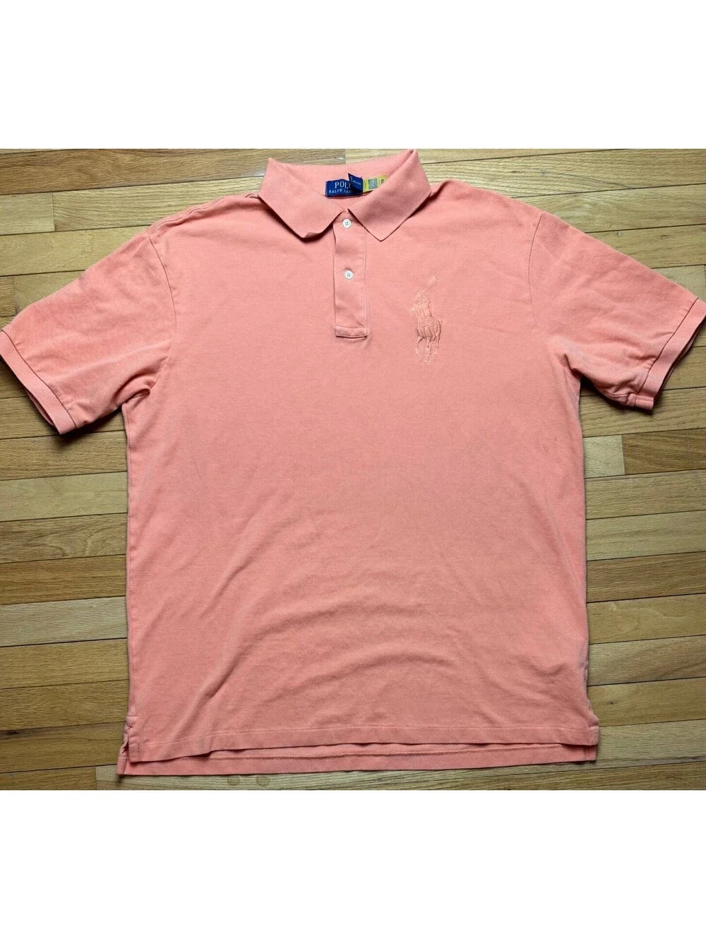 Polo Ralph Lauren Big Pony Polo Shirt Mens XLT Salmon Pink Cotton